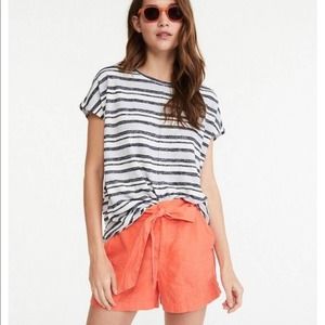 LOU & GREY For LOFT Tie Waist Linen Shorts size S